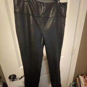 “Tribal Jeans” faux-leather leggings